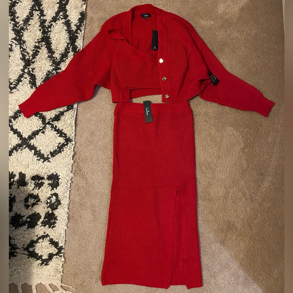 Brand new 3 piece midi skirt lulus set